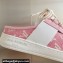 Louis Vuitton Lous Open Back Sneakers Calf leather and Monogram Denim Pink Top Quality