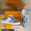 Louis Vuitton Lous Open Back Sneakers Calf leather and Monogram Denim Blue Top Quality