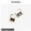 Chanel Metal & Resin Hoop Earrings ABC282 Gold & Black 2024