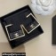Chanel Metal & Resin Hoop Earrings ABC282 Gold & Black 2024