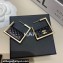 Chanel Metal & Resin Hoop Earrings ABC282 Gold & Black 2024