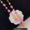 Chanel Metal & Glass Pearls Long Necklace ABC485 Gold, Pink & Pearly White 2024