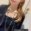Chanel Metal & Glass Pearls Long Necklace ABC485 Gold, Black & Pearly White 2024
