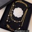Chanel Metal & Glass Pearls Long Necklace ABC485 Gold, Black & Pearly White 2024