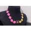 Chanel Metal & Glass Pearls Necklace Gold, Pink 2024
