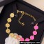 Chanel Metal & Glass Pearls Necklace Gold, Pink 2024