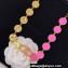 Chanel Metal & Glass Pearls Necklace Gold, Pink 2024