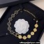 Chanel Metal & Glass Pearls Necklace Gold, Black 2024