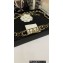 Chanel Lambskin, Gold-Tone Metal & Strass Chain Belt AA9275 Black 2024