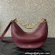 Valentino Small Vlogo Moon Hobo Bag In grainy calfskin Burgundy With Chain