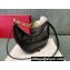 Valentino Small Vlogo Moon Hobo Bag In NAPPA LEATHER Black With Chain