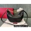 Valentino Small Vlogo Moon Hobo Bag In NAPPA LEATHER Black With Chain