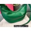 Valentino Small Vlogo Moon Hobo Bag In NAPPA LEATHER Green With Chain