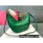 Valentino Small Vlogo Moon Hobo Bag In NAPPA LEATHER Green With Chain