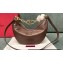Valentino Small Vlogo Moon Hobo Bag In NAPPA LEATHER Coffee With Chain