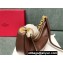 Valentino Small Vlogo Moon Hobo Bag In NAPPA LEATHER Coffee With Chain