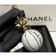 Chanel Metal & Resin Key Rings ABC469 Gold, Black & White 2024