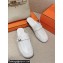Hermes Groupie mules White in goatskin with palladium-plated Paris buckle
