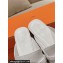 Hermes Groupie mules White in goatskin with palladium-plated Paris buckle
