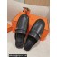 Hermes Groupie mules Black in goatskin with palladium-plated Paris buckle