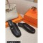 Hermes Groupie mules Black in goatskin with palladium-plated Paris buckle