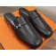 Hermes Groupie mules Black in goatskin with palladium-plated Paris buckle