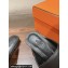 Hermes Groupie mules Black in goatskin with palladium-plated Paris buckle