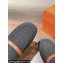 Hermes Groupie mules in denim Black and calfskin with miniature permabrass-plated Paris buckle