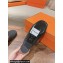 Hermes Groupie mules in denim Black and calfskin with miniature permabrass-plated Paris buckle