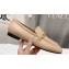 Jimmy Choo Calf Leather Diamond Tilda Loafers Nude with Diamond Chain 2024