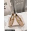 Jimmy Choo Nappa Leather Diamond Tilda Flats Nude with Chain 2024