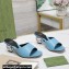 Gucci Heel 6cm Interlocking G heel Slide sandals 772569 Leather Light Blue 2024