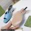 Gucci Heel 6cm Interlocking G heel Slide sandals 772569 Leather Light Blue 2024