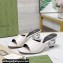 Gucci Heel 6cm Interlocking G heel Slide sandals 772569 Leather White 2024
