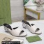 Gucci Heel 6cm Interlocking G heel Slide sandals 772569 Leather White 2024