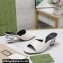 Gucci Heel 6cm Interlocking G heel Slide sandals 772569 Leather White 2024