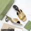 Gucci Heel 6cm Interlocking G heel Slide sandals 772569 Leather Gold 2024