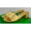 Bottega Veneta Heel 4.5cm Leather Amy mules with Intreccio pattern Gold 2024