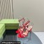 Gucci Heel 10.5cm Horsebit with crystals sandals 771596 Leather Red 2024