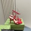 Gucci Heel 10.5cm Horsebit with crystals sandals 771596 Leather Red 2024