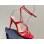Gucci Heel 10.5cm Horsebit with crystals sandals 771596 Leather Red 2024