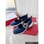 Roger Vivier Heel 7.5cm Viv' Run Strass Buckle Ballerinas in Technical Fabric BLue 2024