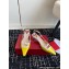Roger Vivier Heel 5.5cm Mini Buckle Slingback Pumps in Patent Leather Yellow/White 2024