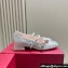 Roger Vivier Heel 3cm Trés Vivier Strass Buckle Mini Babies Ballerinas in Glitter Silver 2024
