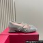 Roger Vivier Heel 3cm Trés Vivier Strass Buckle Mini Babies Ballerinas in Glitter Gray 2024