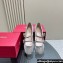 Roger Vivier Heel 3cm Trés Vivier Strass Buckle Mini Babies Ballerinas in Glitter Gray 2024