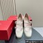 Roger Vivier Heel 3cm Trés Vivier Strass Buckle Mini Babies Ballerinas in Patent Leather White 2024