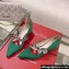 Roger Vivier Heel 4.5cm Bouquet Flower Babies Pumps in Satin Green 2024