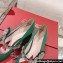 Roger Vivier Heel 4.5cm Bouquet Flower Babies Pumps in Satin Green 2024