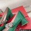 Roger Vivier Heel 4.5cm Bouquet Flower Babies Pumps in Satin Green 2024
